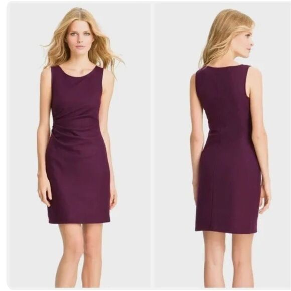Theory Meily K Victorious Shift Dress Sleeveless Wool Purple Women's Size 00 - Picture 1 of 8